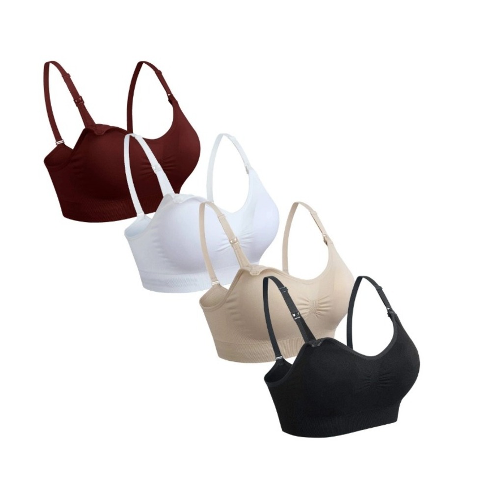 GXXGE Women's Seamless‎ Wireless Maternity & Nursing Bra Size M 4 Pack NWT